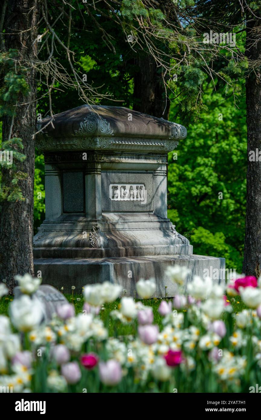 National Cemetery of Canada durante la stagione autunnale. Beechwood Cemetery, Ottawa, Ontario, Canada. Foto Stock