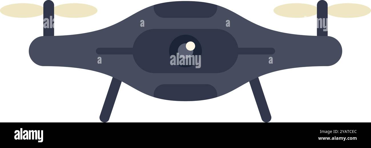L'elegante drone si libra con la sua fotocamera ben visibile, pronta a catturare incredibili riprese aeree Illustrazione Vettoriale