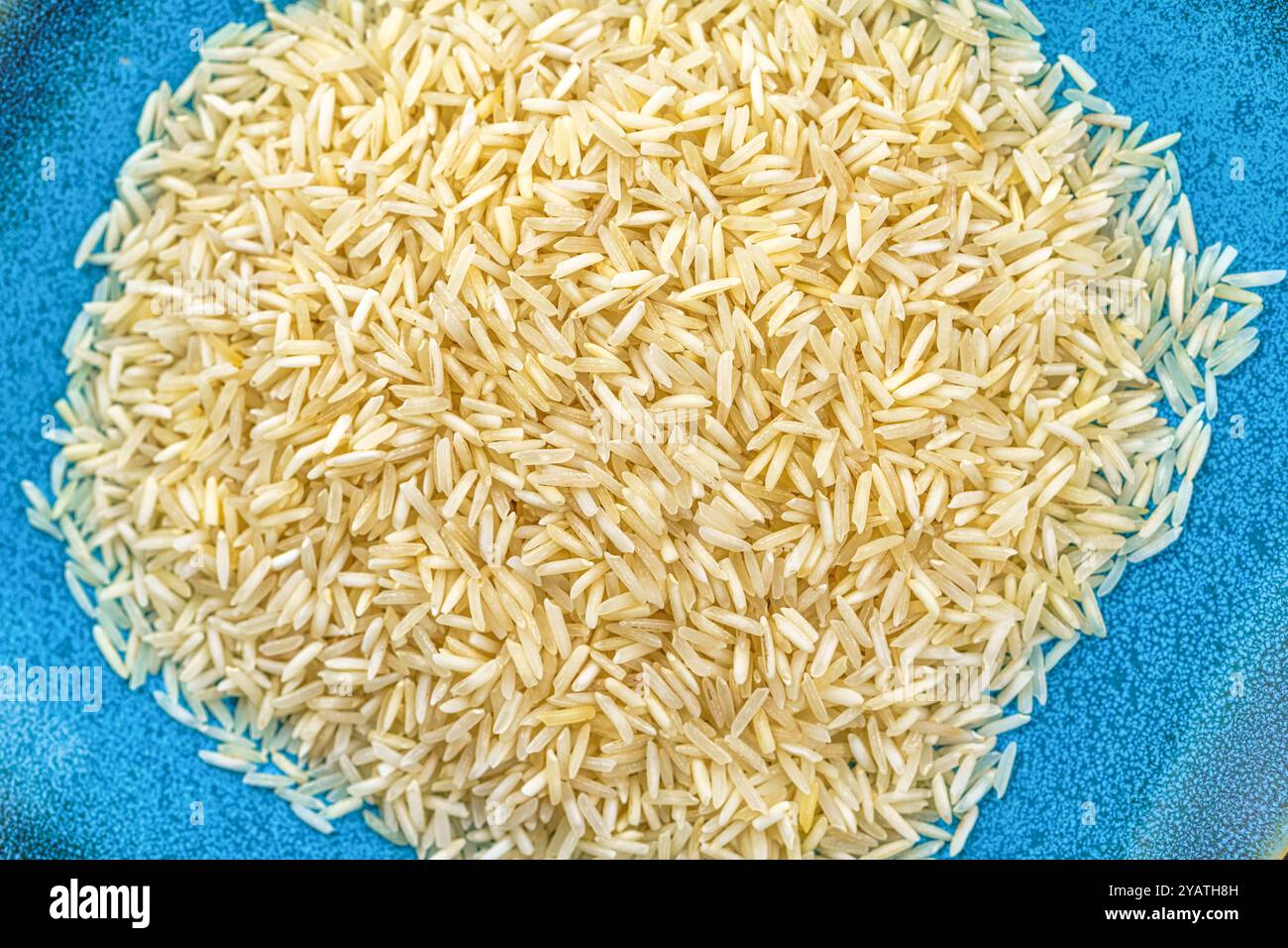Riso bianco basmati a grani lunghi. Foto Stock