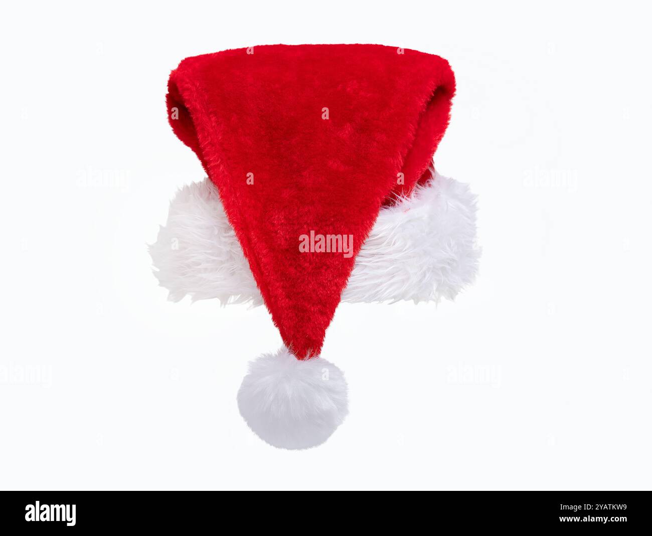 Santa Claus Red Hat isolati su sfondo bianco Foto Stock