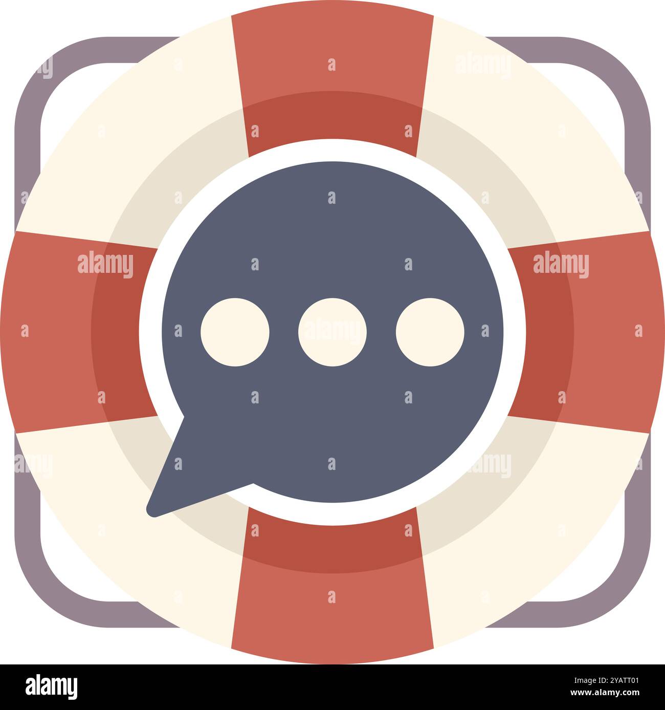 La bolla vocale appare da un salvagente, raffigurante l'assistenza clienti Illustrazione Vettoriale