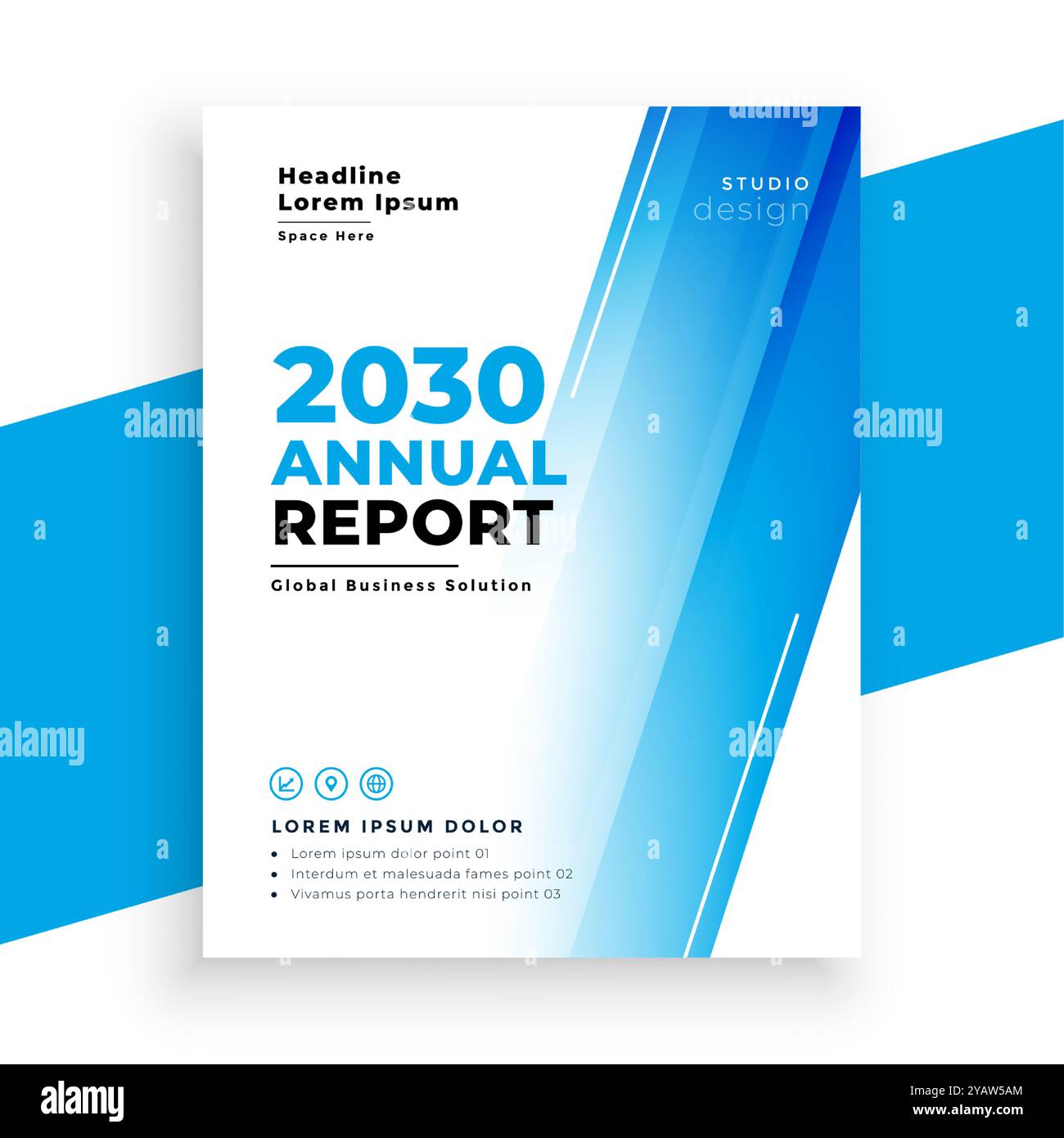 modello di opuscolo del report annuale dell'azienda per il vettore di informazioni aziendali Illustrazione Vettoriale