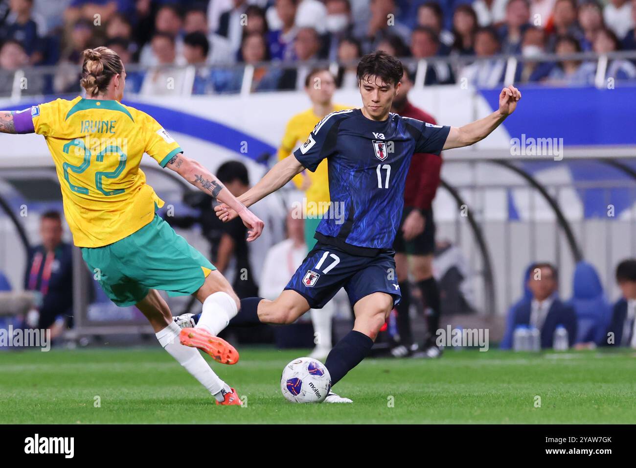 Ao Tanaka (JPN), 15 OTTOBRE 2024 - calcio / calcio : Coppa del mondo FIFA 2026 Asian Qualifier Final Round gruppo C partita tra Giappone - Australia al Saitama Stadium 2002, Saitama, Giappone. (Foto di YUTAKA/AFLO SPORT) Foto Stock