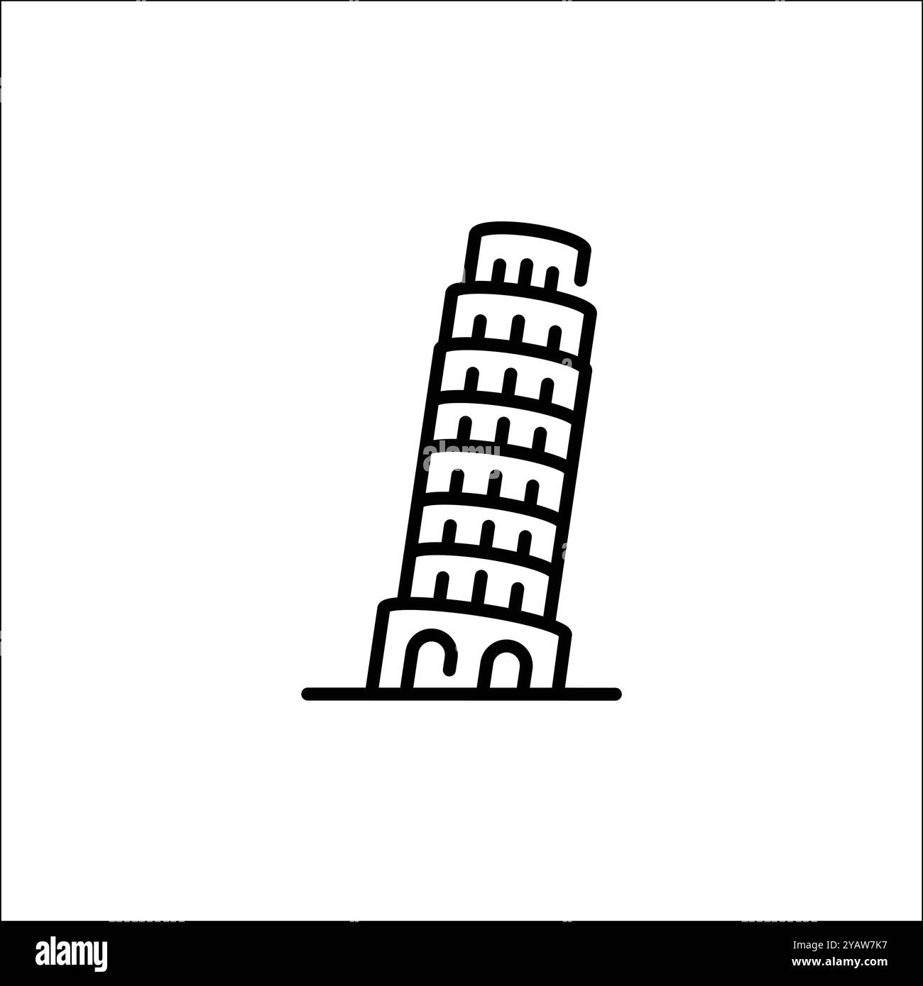 Icona della Torre Pendente di Pisa Illustrazione Vettoriale
