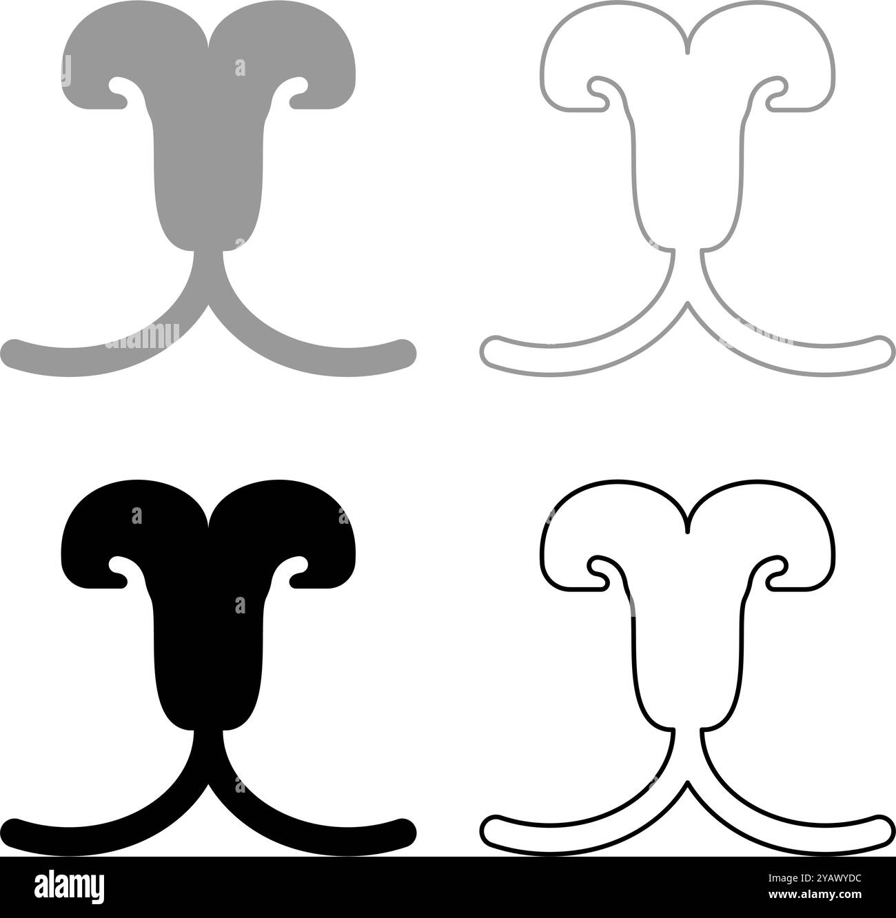 Cat's nose mouth Cat PET Concept, set veterinario icona grigio/nero, immagine vettoriale di colore grigio/nero, contorno di riempimento semplice e pieno, linea di contorno sottile e piatta Illustrazione Vettoriale
