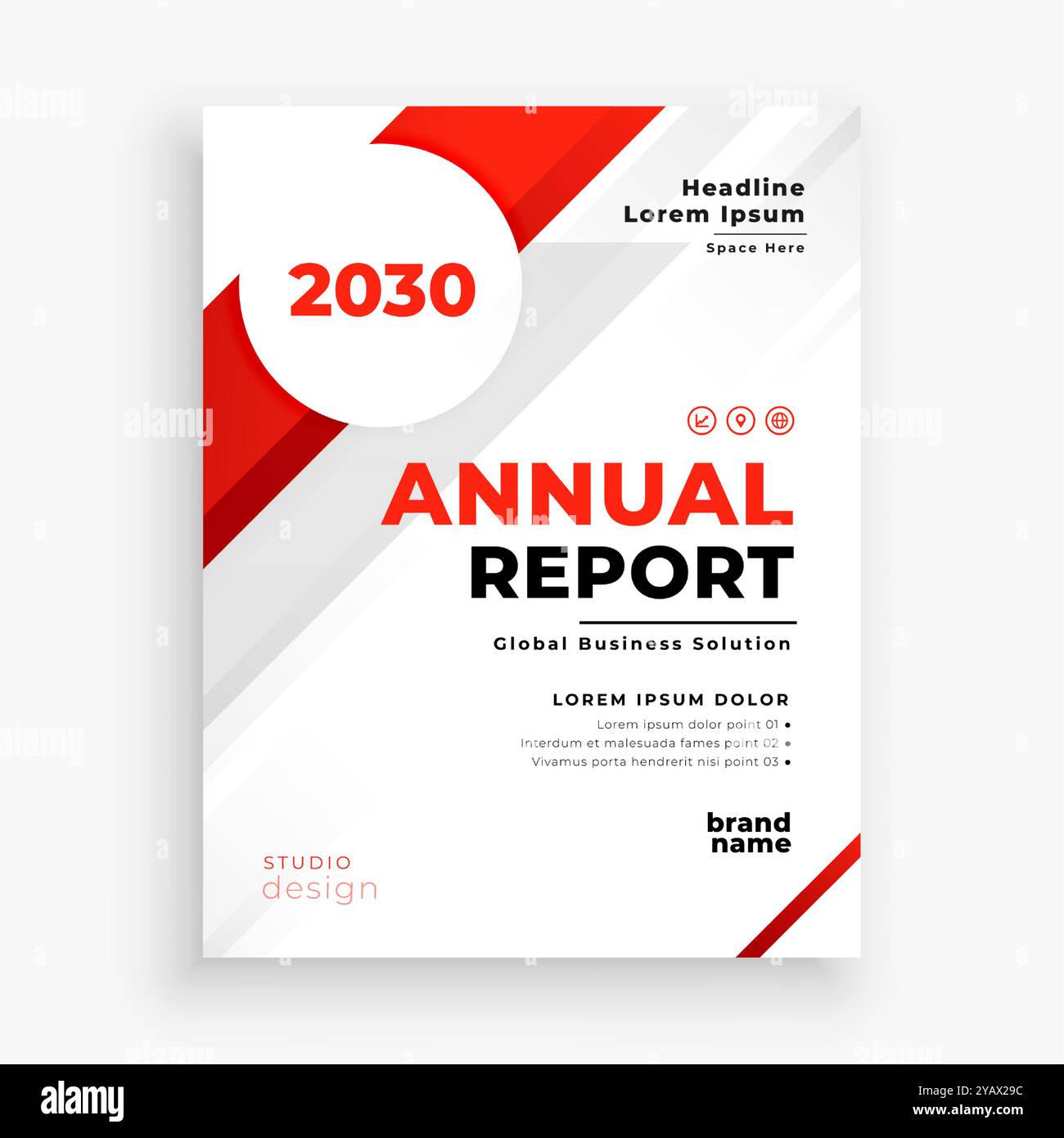 moderno modello di report annuale aziendale pronto per la stampa vettoriale Illustrazione Vettoriale