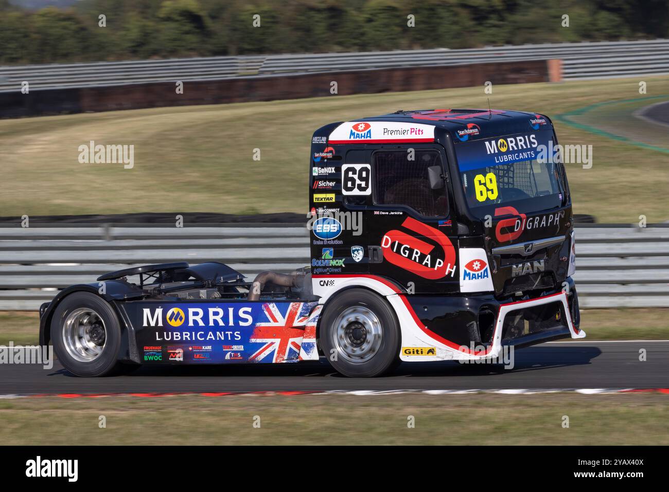 David Jenkins con il suo MAN TGS durante la gara del British Truck Racing Championship 2024 a Snetterton, Norfolk, Regno Unito Foto Stock