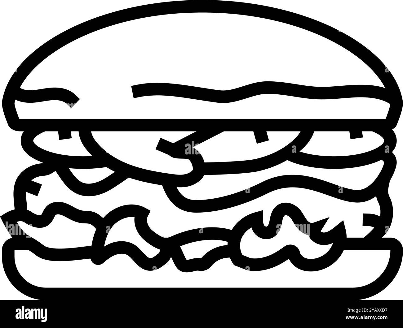 illustrazione vettoriale dell'icona dell'hamburger svizzero a funghi Illustrazione Vettoriale