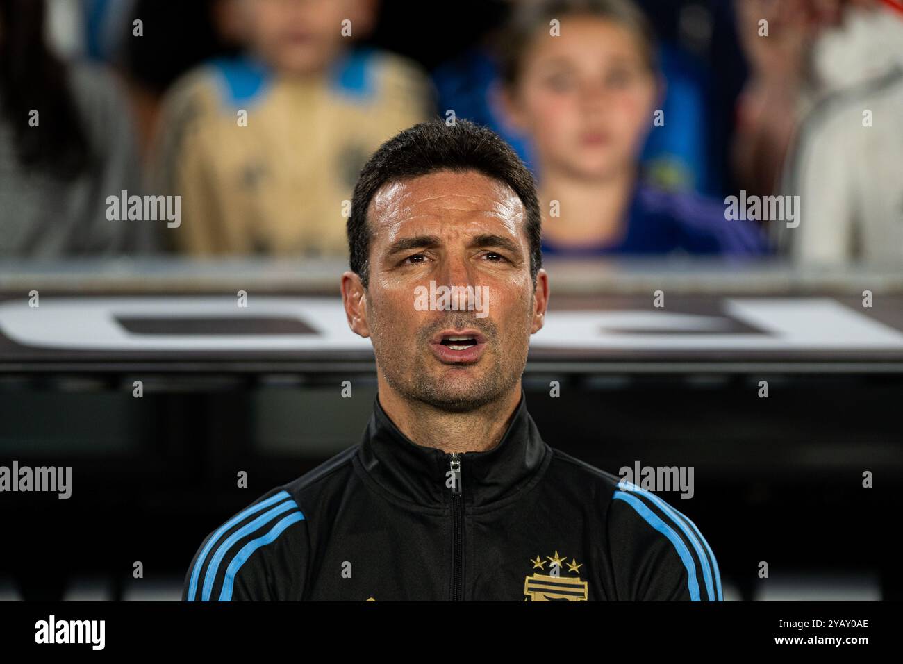 Buenos Aires, Argentina. 15 ottobre 2024. Giocatori di Argentina e Bolivia durante una partita valida per le qualificazioni ai Mondiali di calcio 2026 allo stadio Mas Monumental di Buenos Aires, Argentina, 15 ottobre 2024. Crediti: Gabriel Sotelo/FotoArena/Alamy Live News Foto Stock