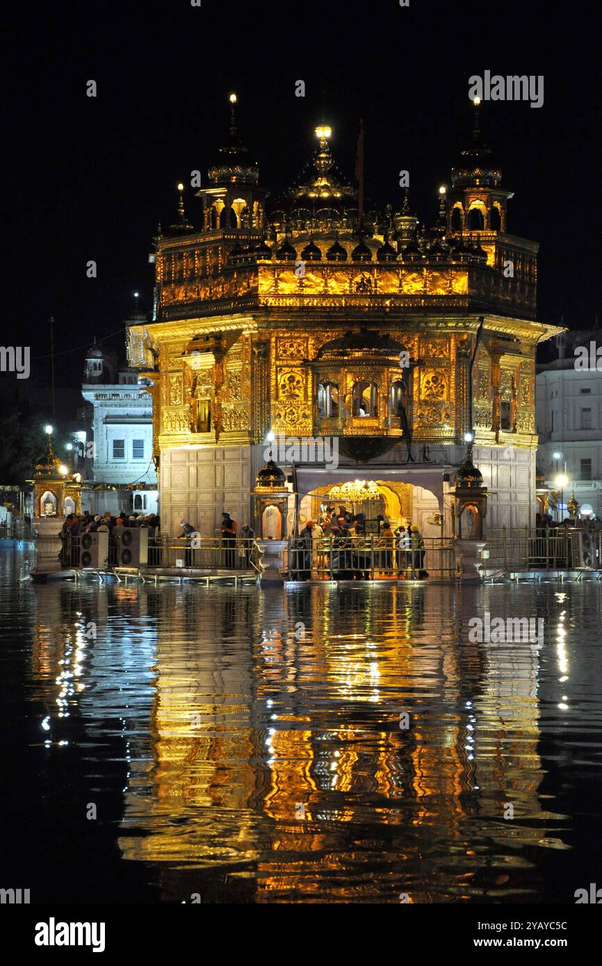 India, Punjab, Amristar, tempio d'Oro Foto Stock