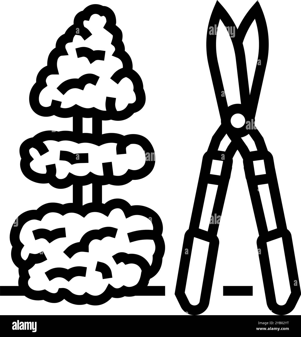 illustrazione vettoriale dell'icona della linea di manutenzione del giardino della sagoma topiaria Illustrazione Vettoriale