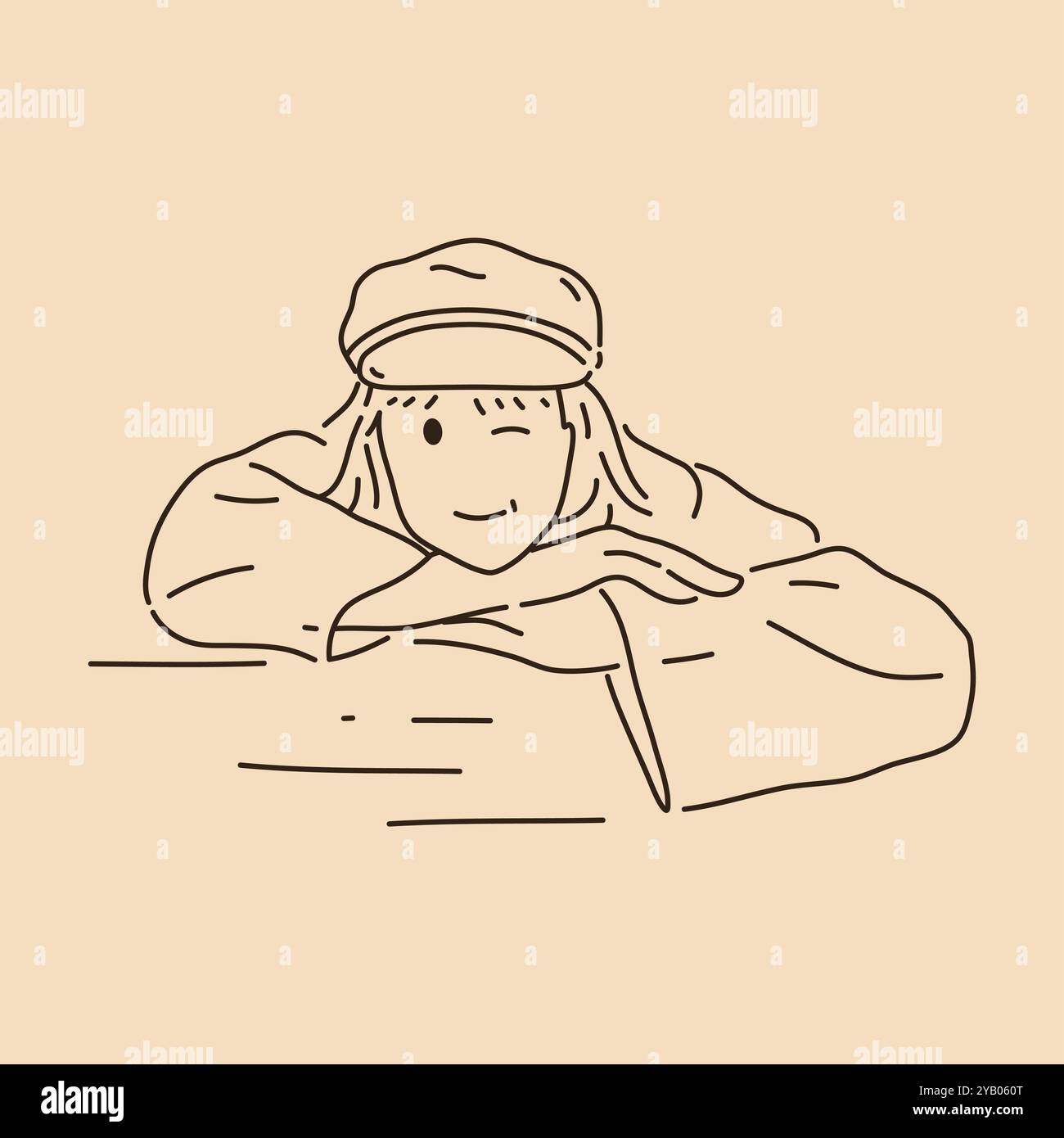 Donne che lampeggiano. Disegno grafico. Illustrazione vettoriale del contorno dello schizzo Illustrazione Vettoriale