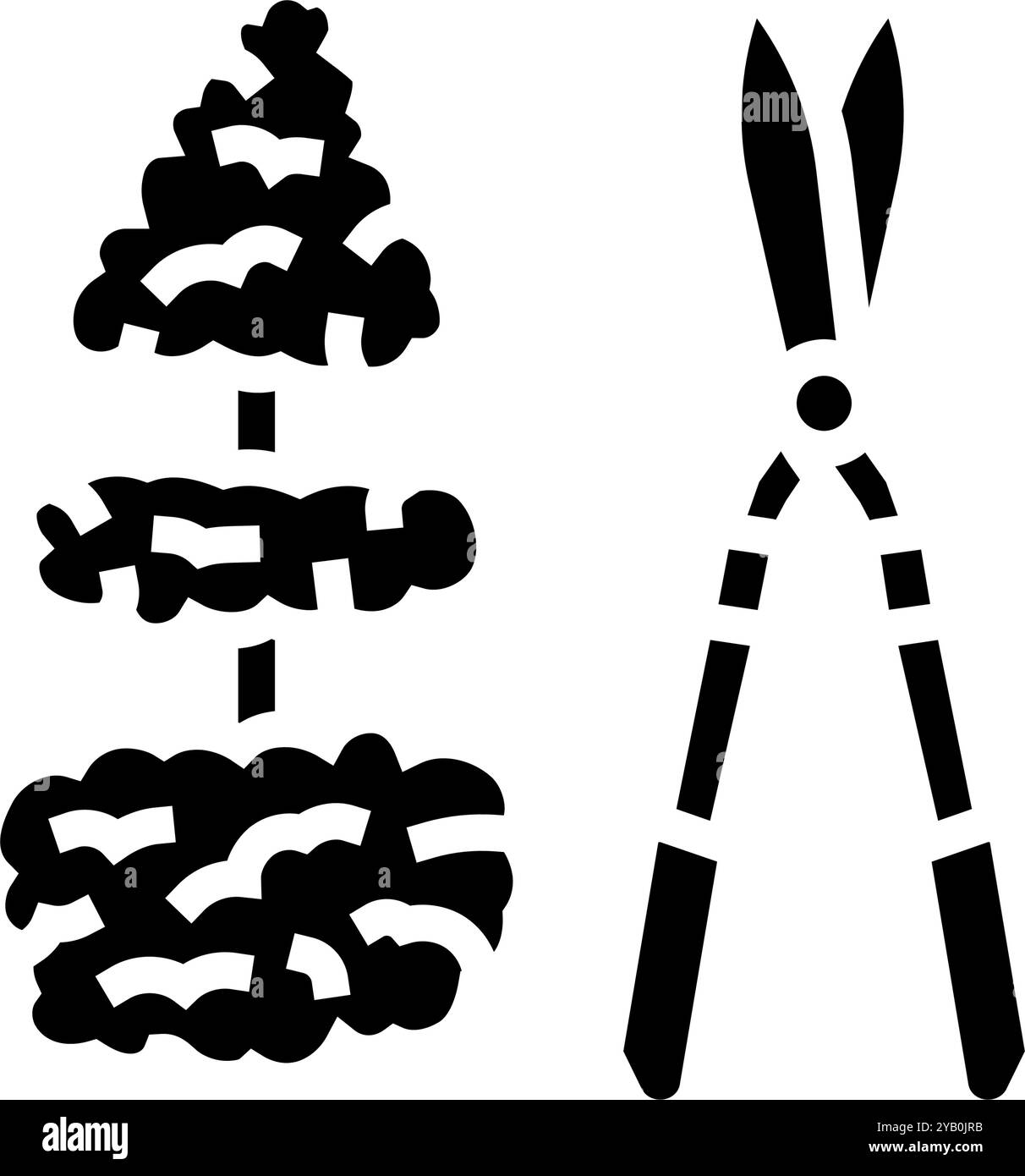illustrazione vettoriale dell'icona del glifo per la manutenzione del giardino della sagoma topiaria Illustrazione Vettoriale