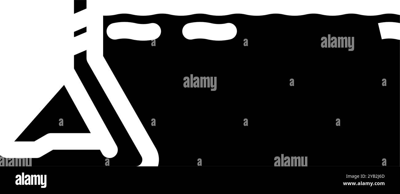 illustrazione vettoriale dell'icona del glifo della barriera di inondazione Illustrazione Vettoriale