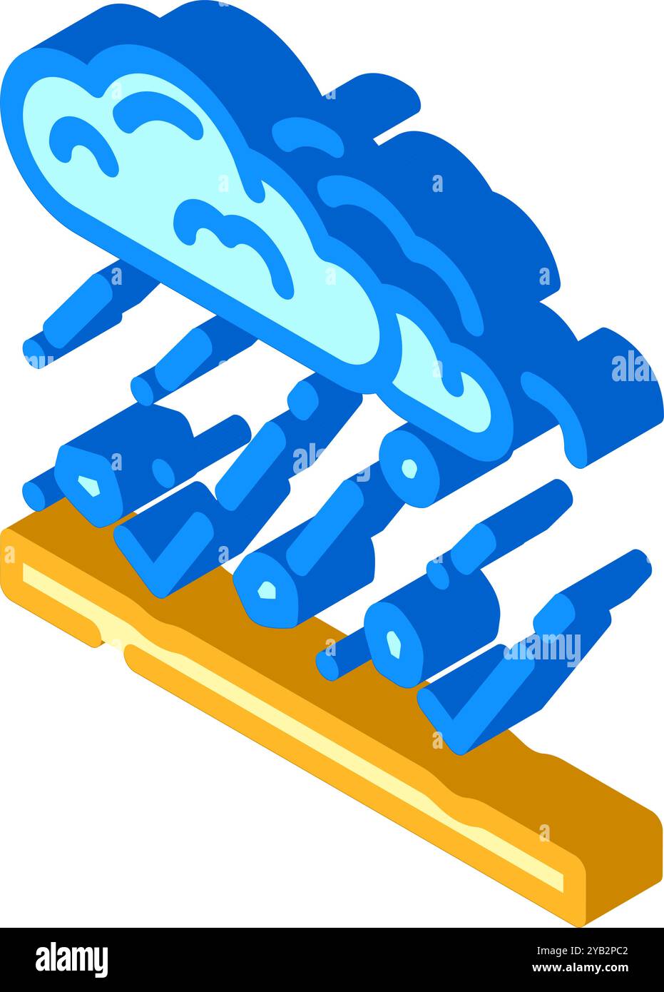 illustrazione vettoriale dell'icona isometrica dei fenomeni naturali di hailstorm Illustrazione Vettoriale