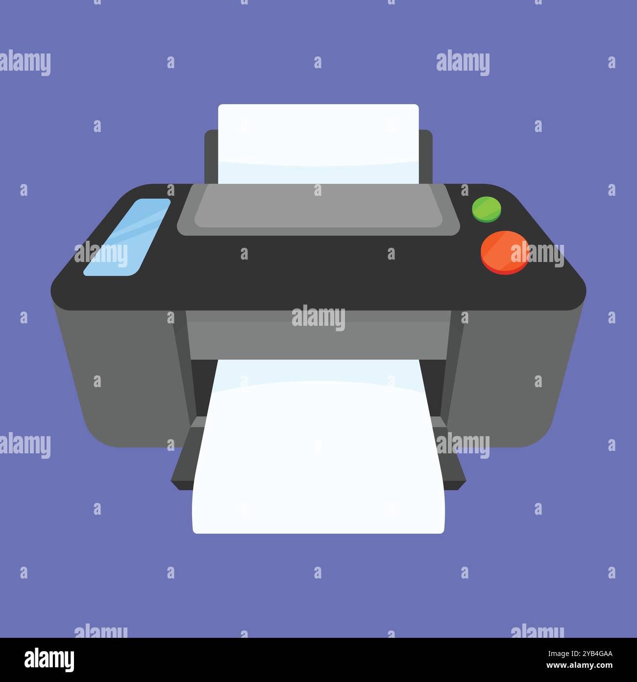 Icona del vettore di copia della carta della stampante. vettore della stampante per ufficio. icona del dispositivo di copia su carta Illustrazione Vettoriale