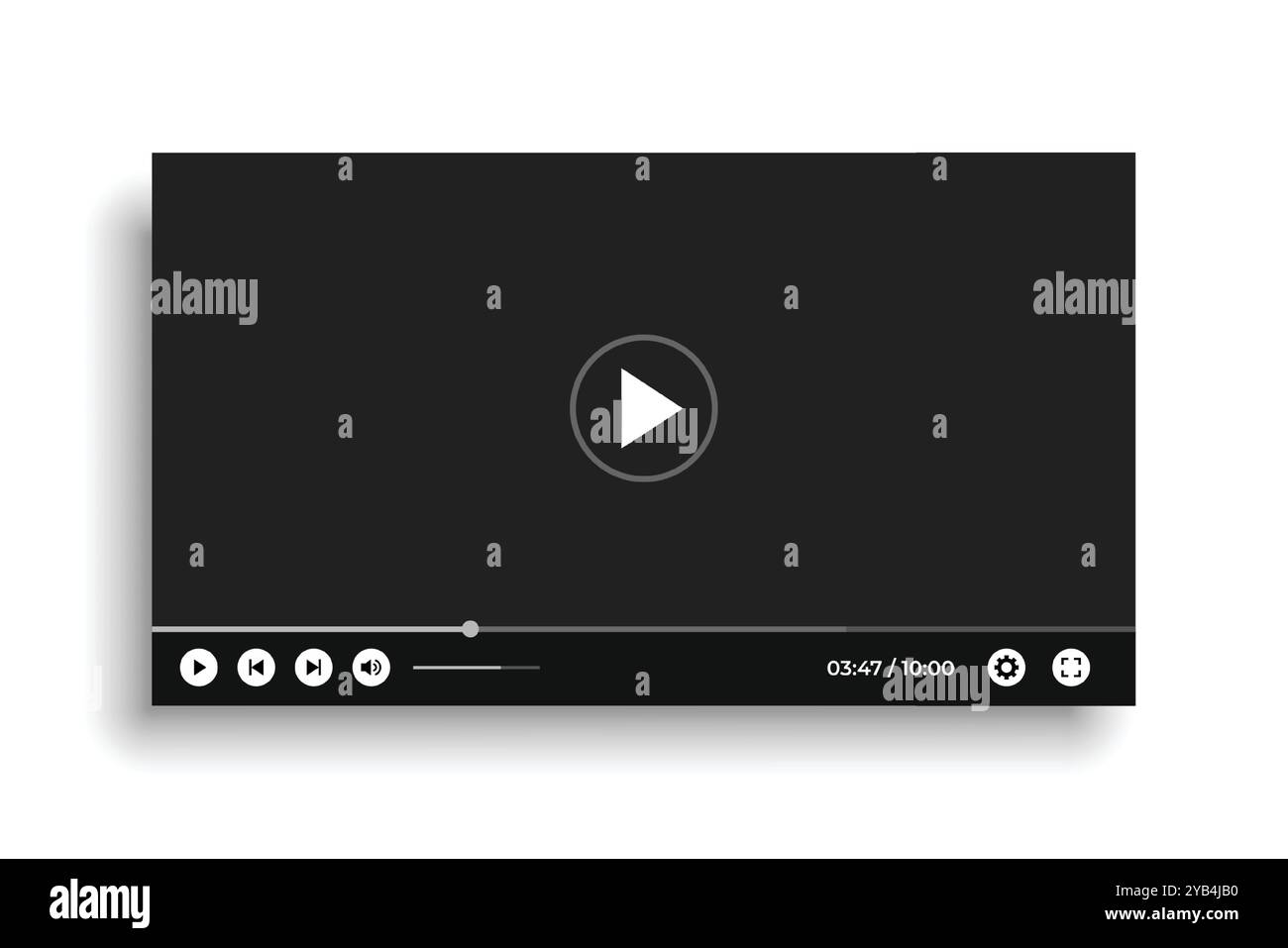 nero video player modello mockup design Illustrazione Vettoriale