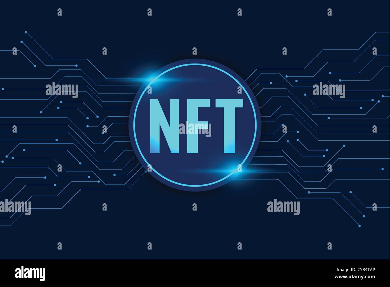 Design di sfondo token non fungibile NFT digitale Illustrazione Vettoriale