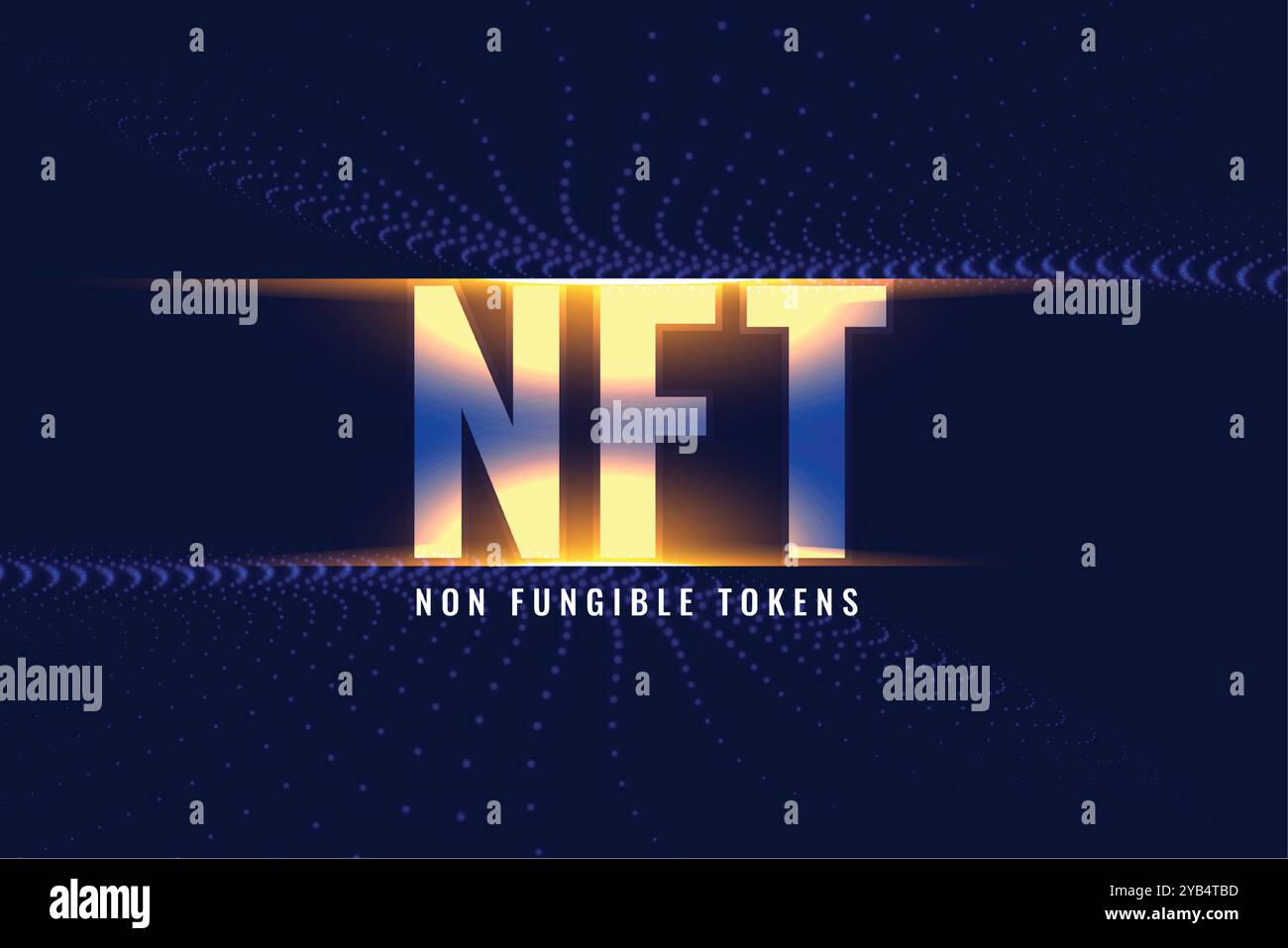 Sfondo lucido non-fungibile token NFT concetto Illustrazione Vettoriale