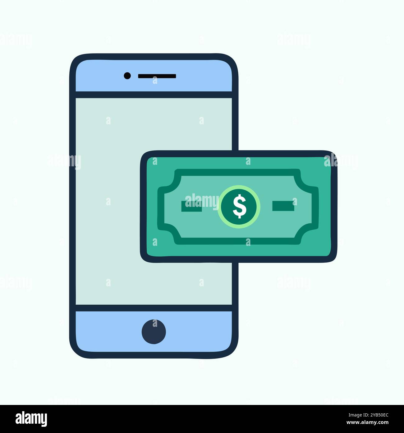 Immagine grafica vettoriale icona pagamento mobile. Illustrazione Vettoriale