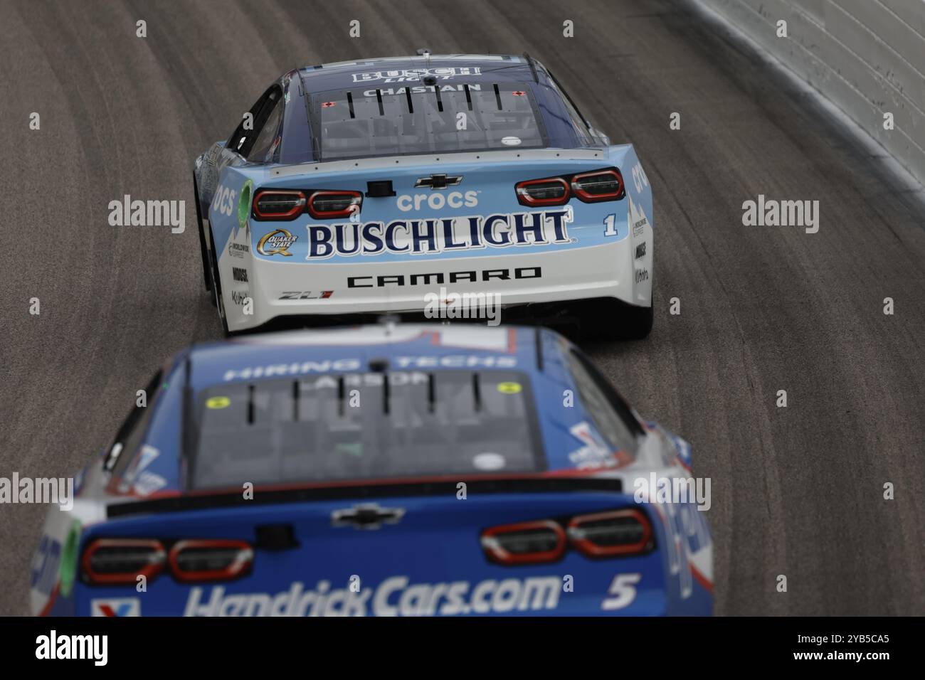 Ross Chastain guida il campo per l'AdventHealth 400 a Kansas City, Kansas, USA, Nord America Foto Stock