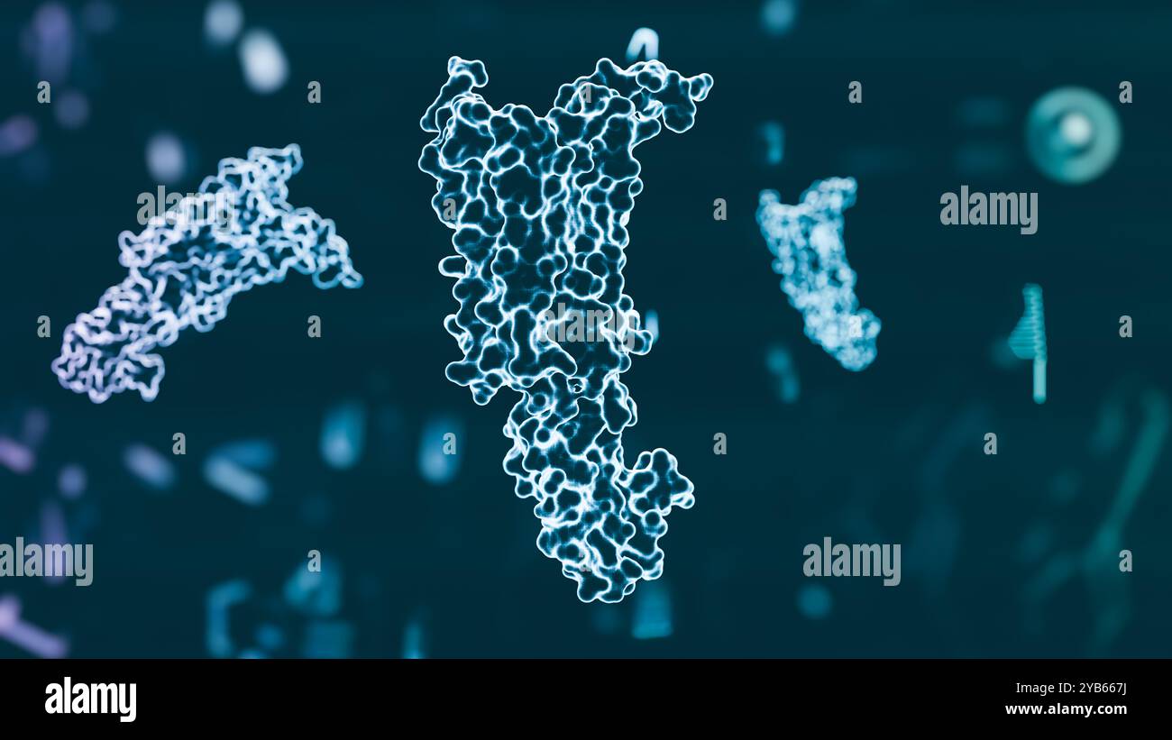 Molecola del peptide 1 simile al glucagone (GLP1, 7-36) il recettore del peptide 1 simile al glucagone ha un forte effetto sulla gestione del diabete mellito di tipo 2. Foto Stock Molecola del peptide 1 simile al glucagone (GLP1, 7-36) il recettore del peptide 1 simile al glucagone ha un forte effetto sulla gestione del diabete mellito di tipo 2. Foto Stock