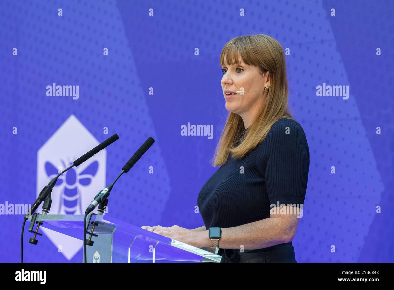 Evento di modifica della parte cooperativa. Angela Rayner deputata, vice primo Ministro, parla all'evento di un giorno a Manchester. Foto Stock