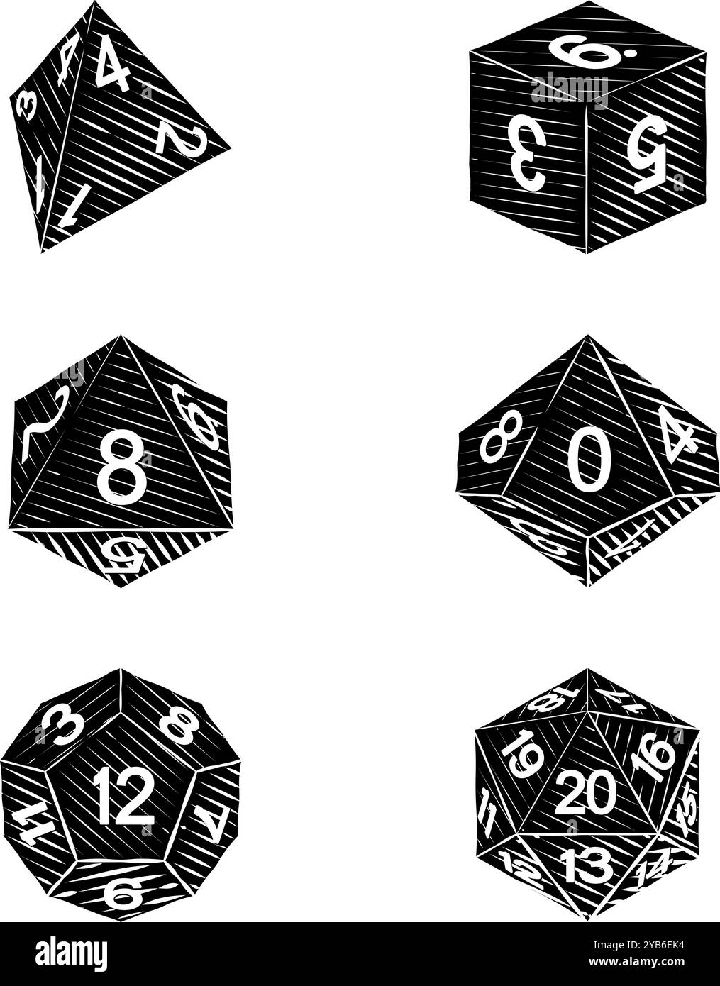 Gioco dice Illustrazione gioco di ruolo da tavolo Set di gioco Illustrazione Vettoriale