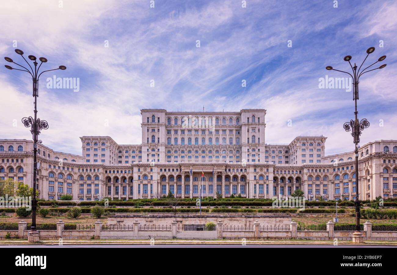 Palazzo del Parlamento (Casa del popolo), Bucarest, Romania Foto Stock