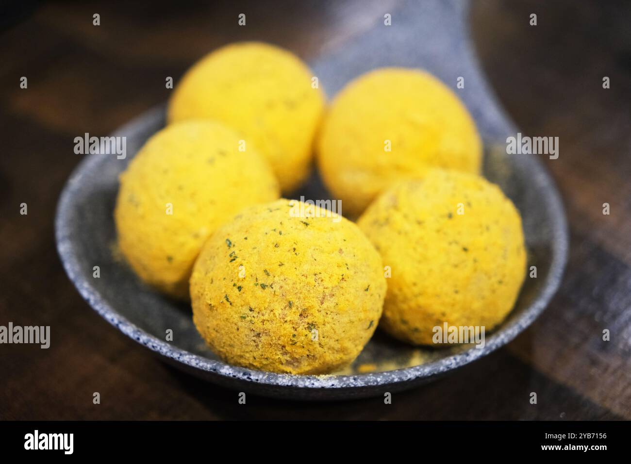 Palle di formaggio coreano da vicino Foto Stock