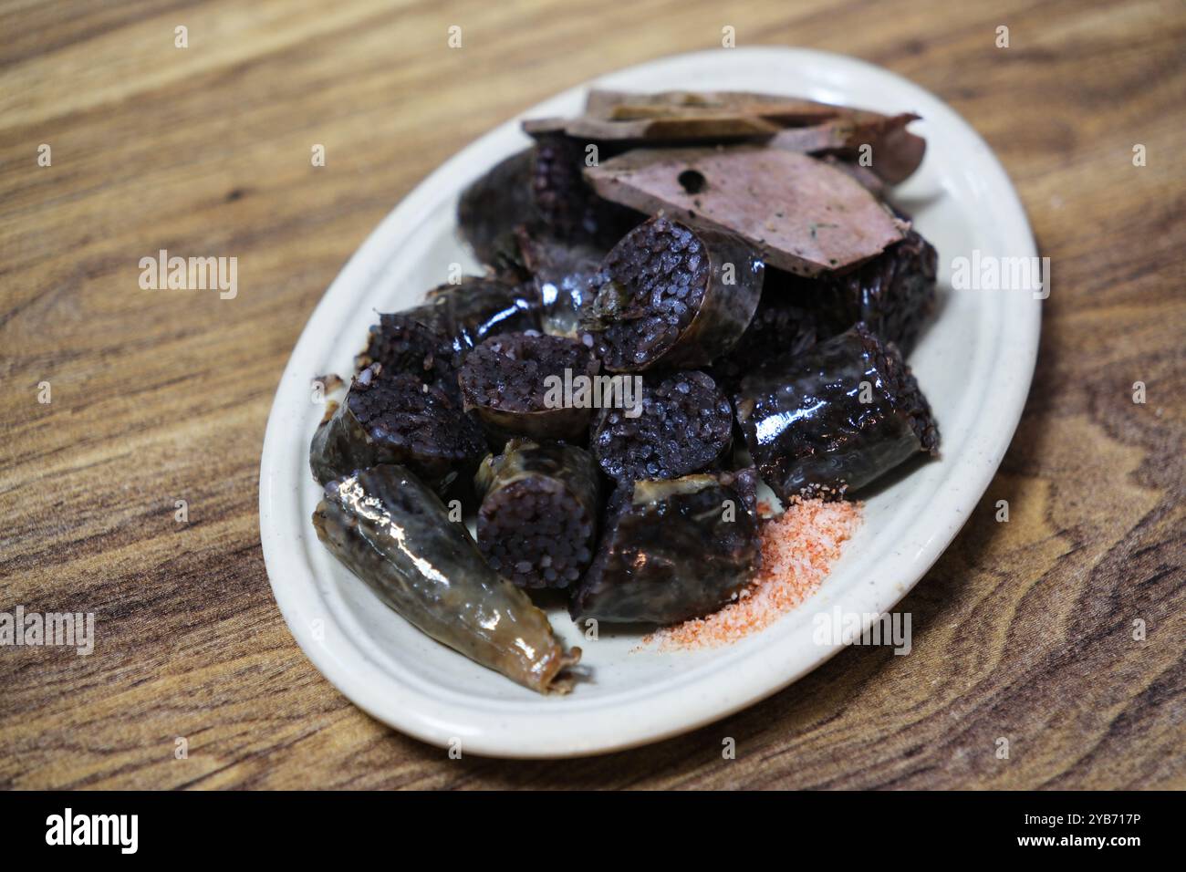 Sundae coreana, salsiccia di sangue nella cucina coreana Foto Stock