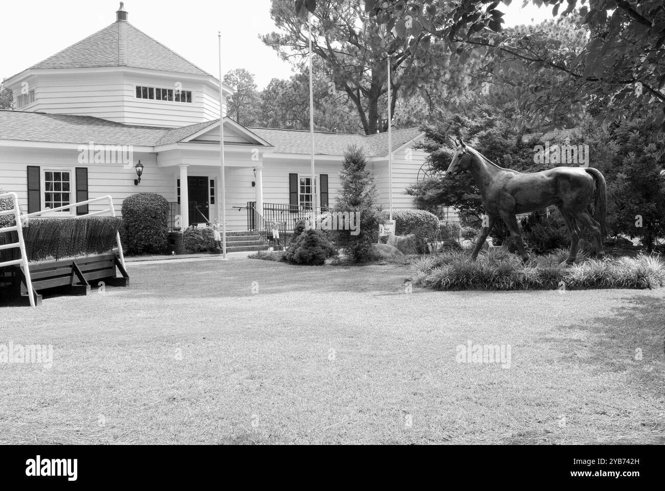 Il Victorian Hill Memorial Park di Camden, South Carolina, ospita la famosa Carolina Cup, un evento annuale di corse di cavalli. Foto Stock