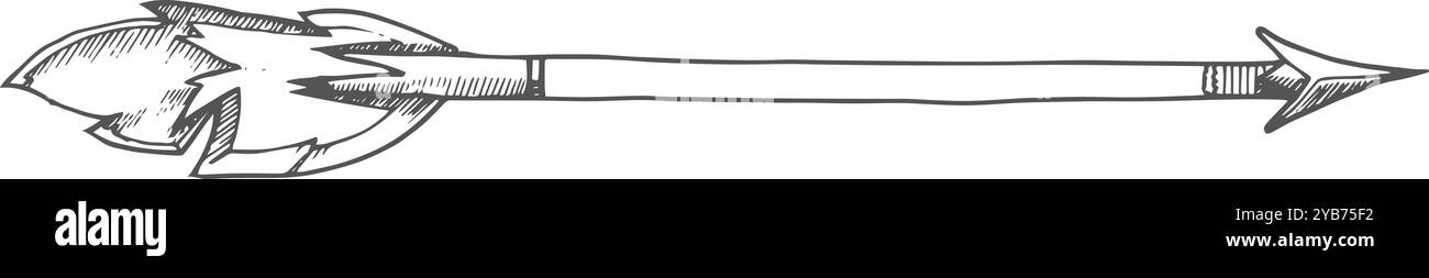 Scarabocchio freccia. Disegno decorativo di elementi tribali boho Illustrazione Vettoriale