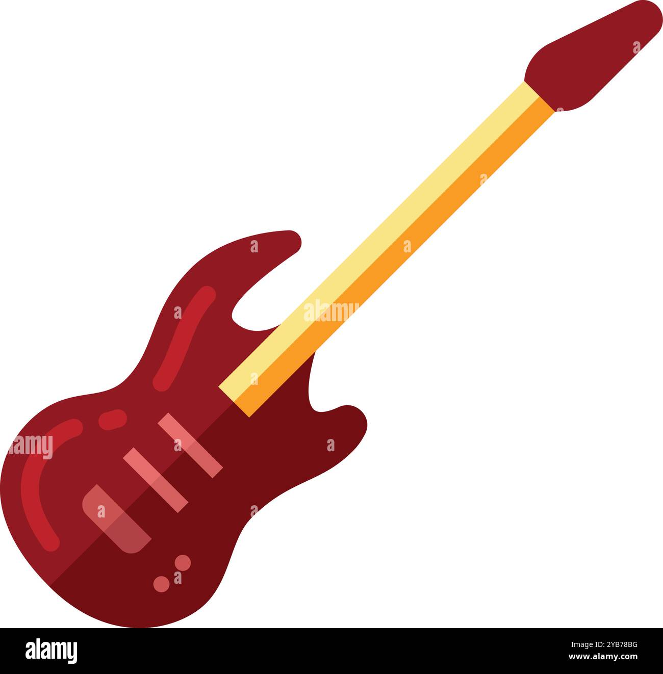 Icona dei cartoni animati della chitarra. Simbolo dello strumento musicale rock Illustrazione Vettoriale