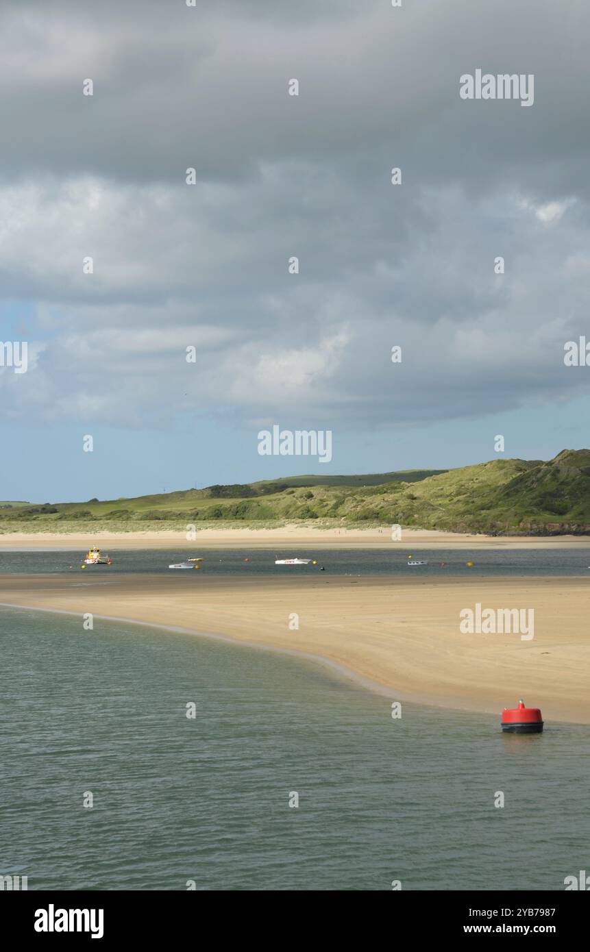 cammello del fiume con bassa marea, padstow, cornovaglia, inghilterra Foto Stock