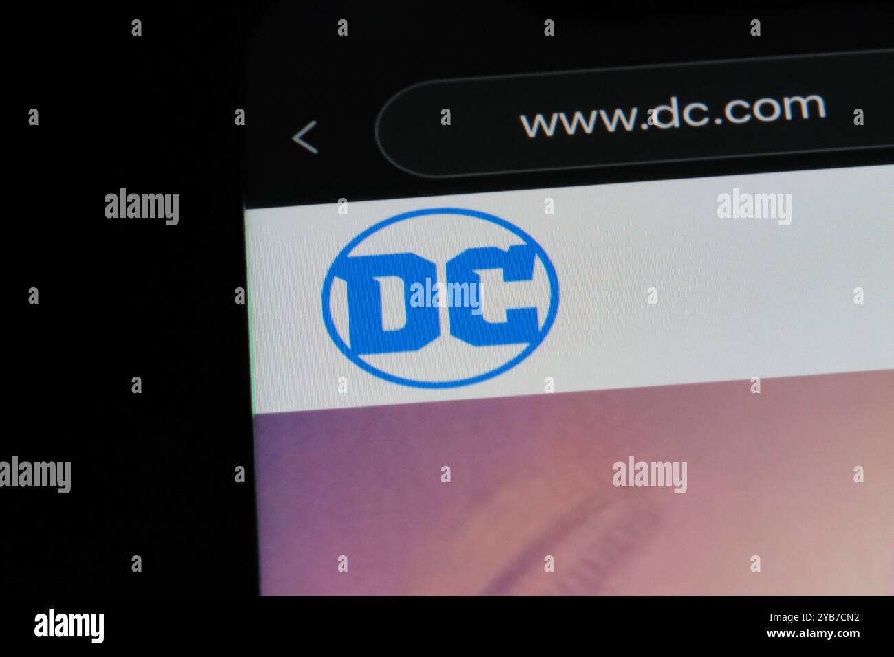 Logo della DC Comics sul sito ufficiale. Foto Stock