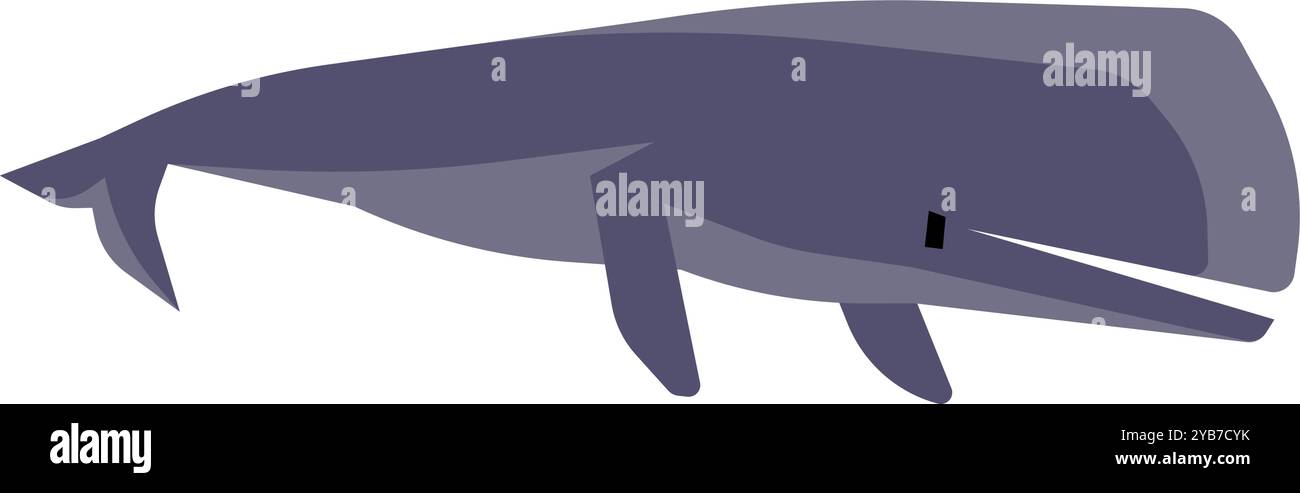 Icona del colore del capodoglio. Animale blu dell'oceano Illustrazione Vettoriale