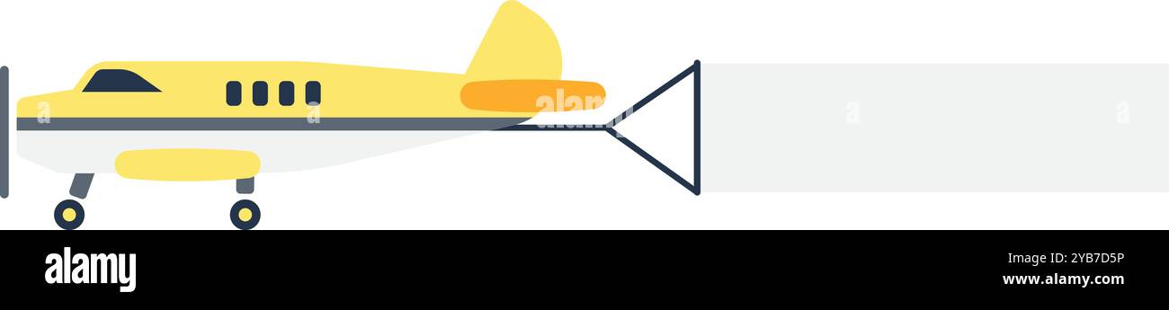 Annuncio banner aereo con aereo volante. Promozione SKY Illustrazione Vettoriale