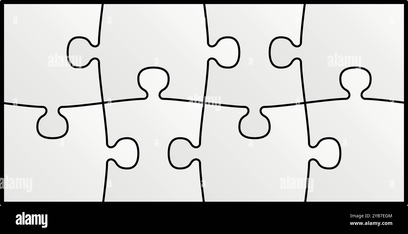 Schema del gioco del puzzle. Abbinare i pezzi Illustrazione Vettoriale