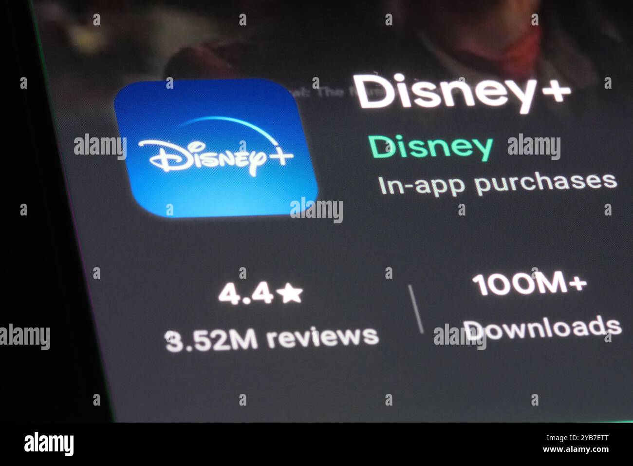 Icona dell'app Disney+. Servizio multimediale streaming video in abbonamento Foto Stock