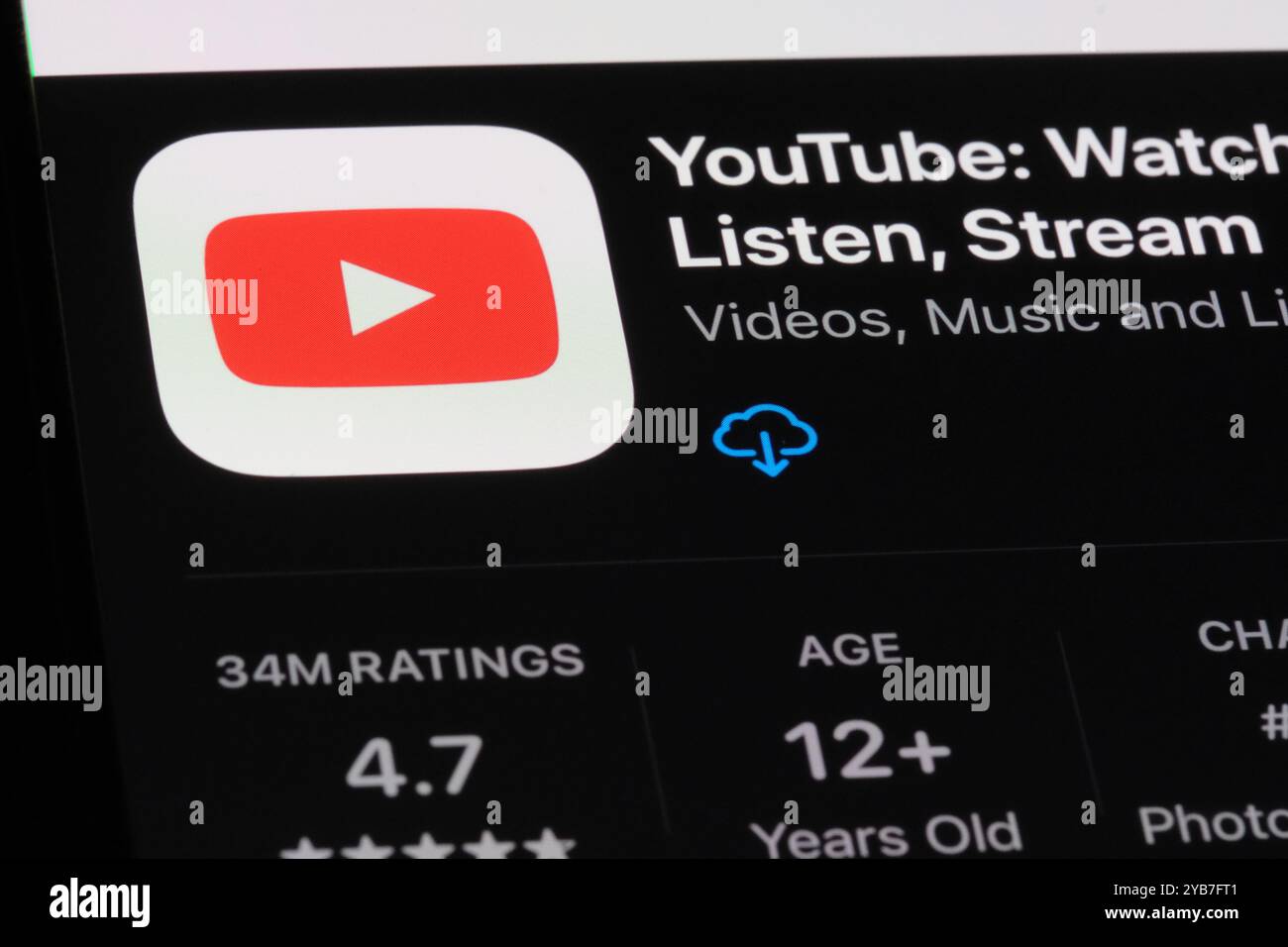 Icona dell'app YouTube e logo del marchio aziendale Foto Stock