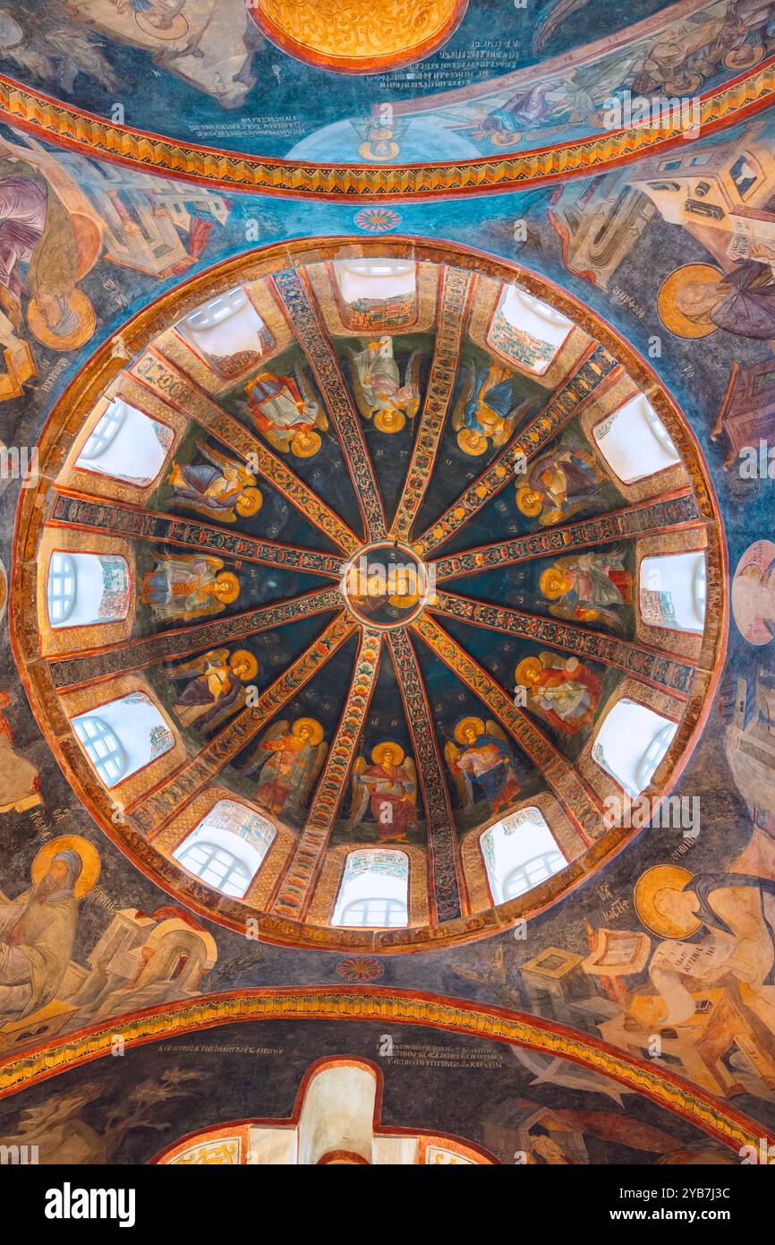 Soffitto della chiesa di Chora o della moschea di Kariye. Visita la foto del concept di Istanbul. Istanbul Turchia - 8.17.2024 Foto Stock