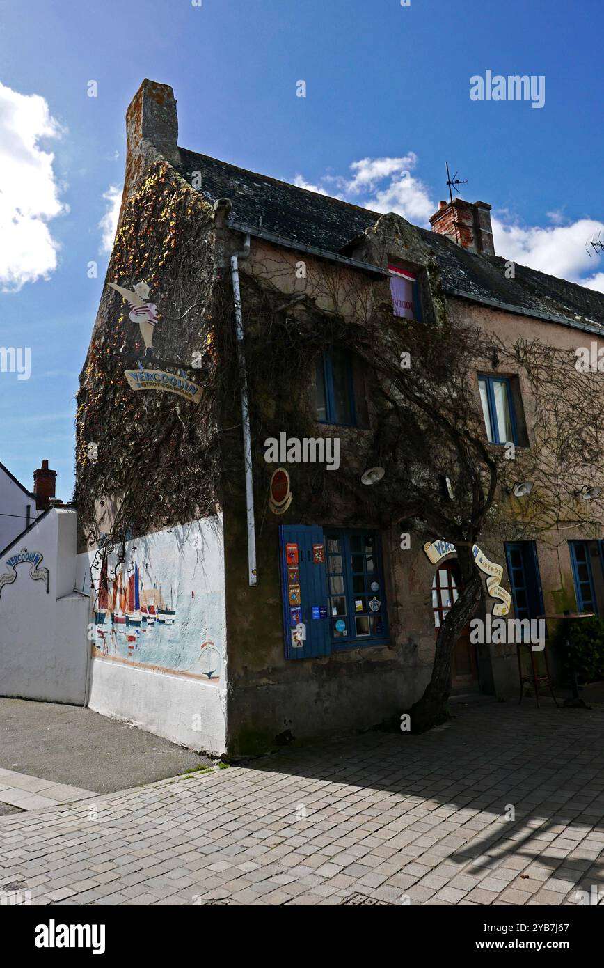 Piriac-sur-Mer, Vercoquin, bistrot gourmand, Loire-Atlantique, Pays de Loire, Francia, Europa Foto Stock