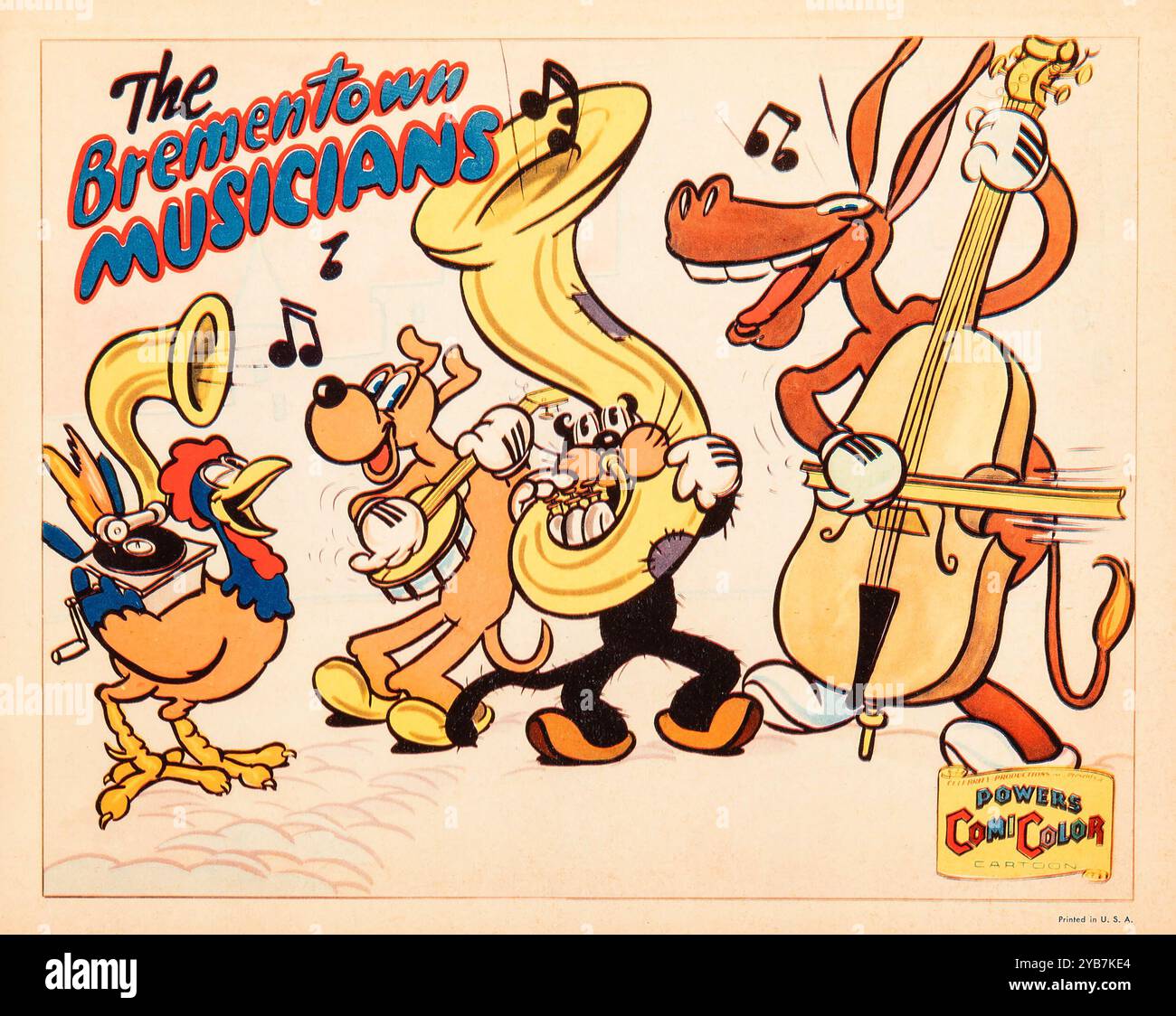 The Brementown Musicians (Celebrity Productions, 1935) lobby Card - Powers ComiColor, opere d'arte di UB Iwerks Foto Stock