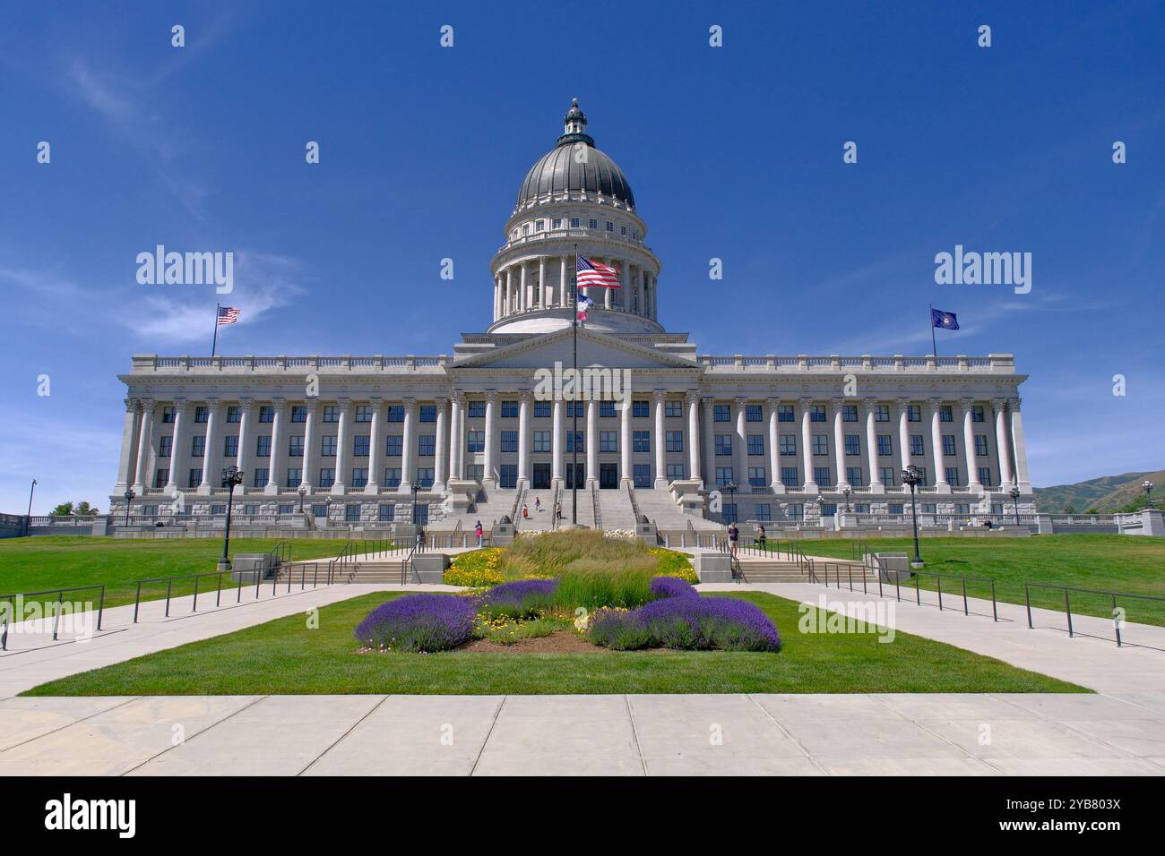 Facciata esterna dell'edificio governativo dello Utah State Capitol Foto Stock