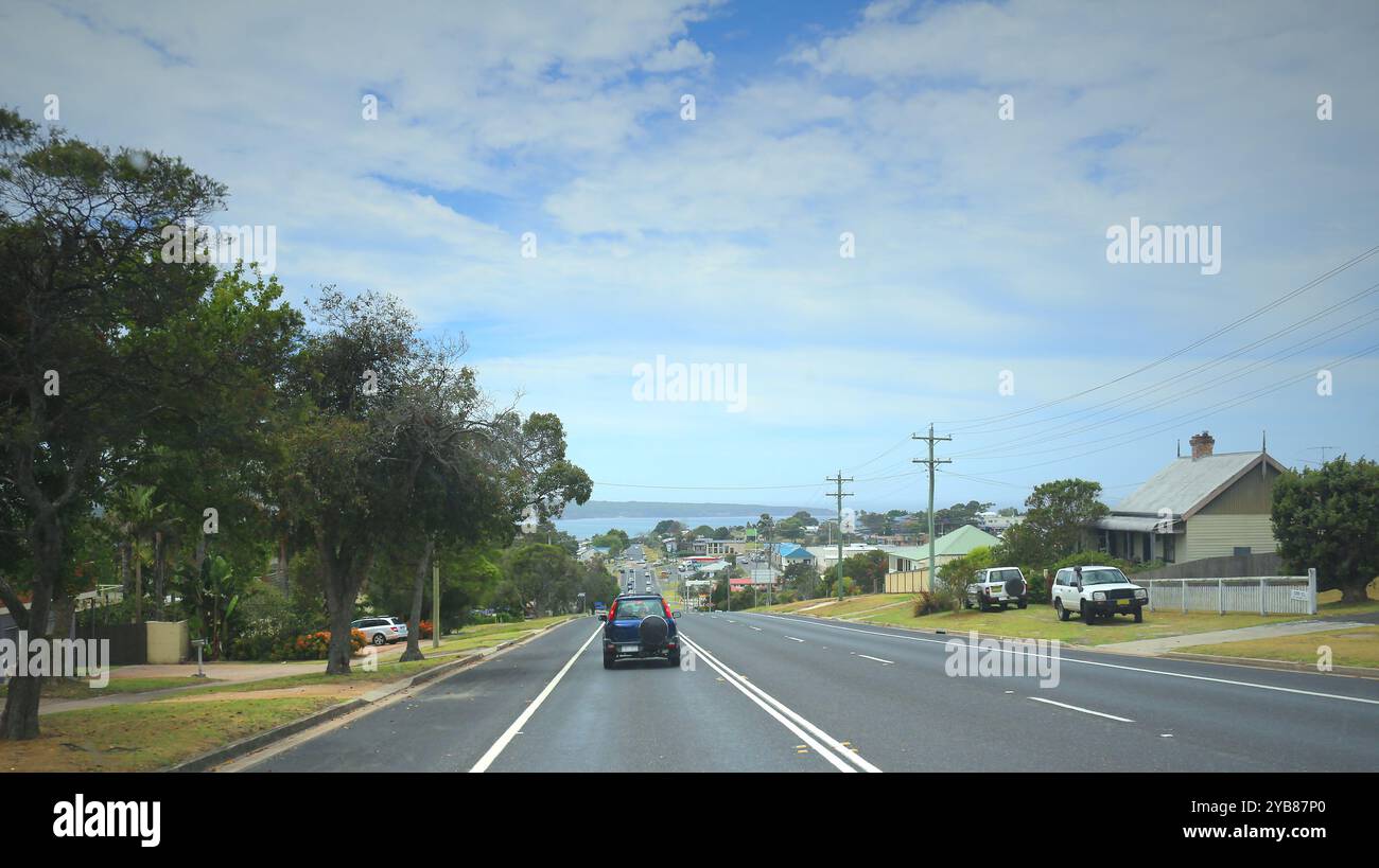 Sulla National Highway 1 per Eden (nuovo Galles del Sud, Australia) Foto Stock