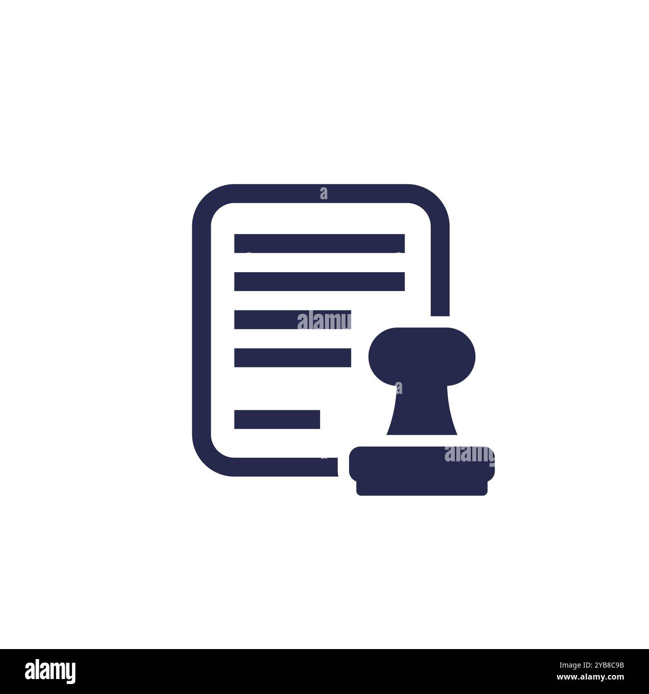 icona del notaio, timbro e documento Illustrazione Vettoriale