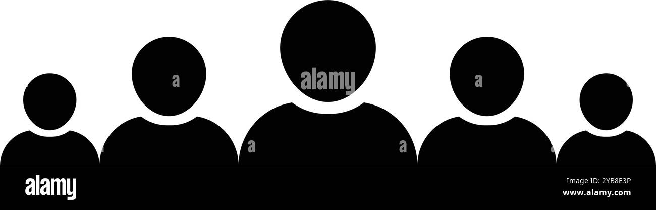 Icona persone gruppo vettoriale di persone avatar simbolo persone per il team di gestione aziendale nell'illustrazione pittogramma glifi Illustrazione Vettoriale