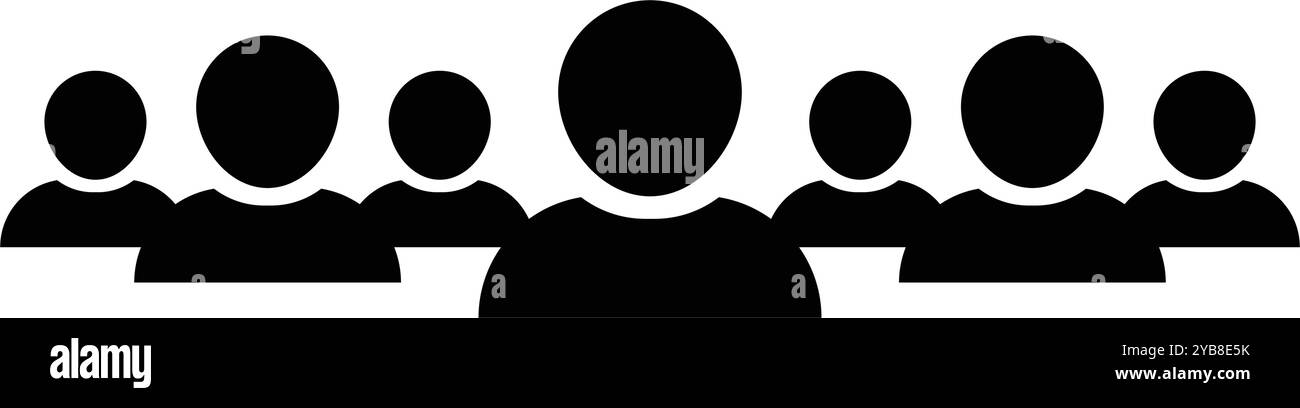 Icona persone gruppo vettoriale di persone avatar simbolo persone per il team di gestione aziendale nell'illustrazione pittogramma glifi Illustrazione Vettoriale