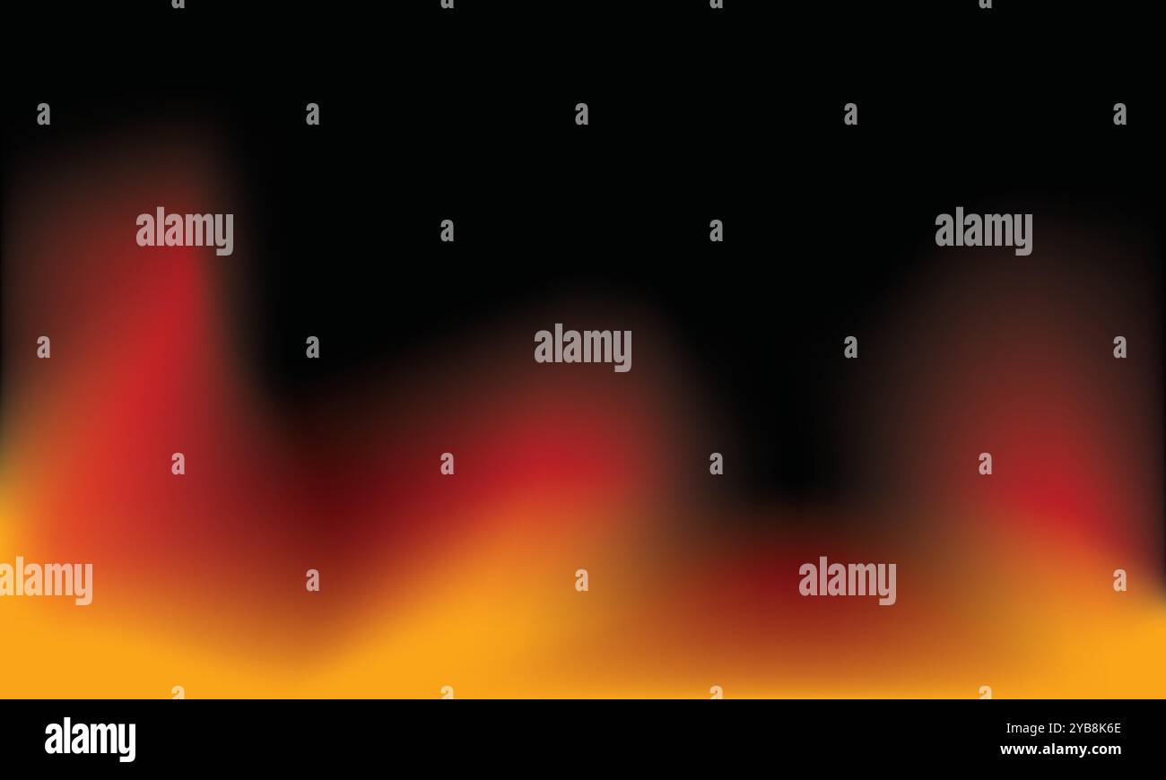 Immagine soffusa e sfocata delle fiamme, perfetta per aggiungere sfumature di fuoco a disegni, striscioni o sfondi che evocano calore, intensità ed energia. Illustrazione Vettoriale